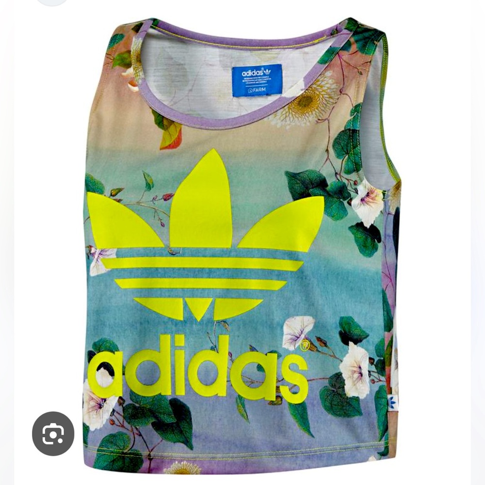Adidas floral slight A-line tank. Only worn a few times, like new.